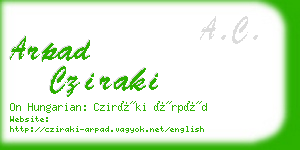 arpad cziraki business card